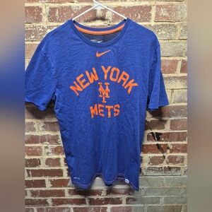 New YORK METS nike Dri-FIT blue large t shirt Men's